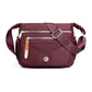 Wine Red Nylon Crossbody Bag with Multiple Compartments - Compact and Stylish Design