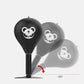 Adjustable Desktop Punching Speed Ball - Durable PU Leather, Stable Base (Bear pattern and Half Finger Boxing Gloves)