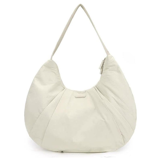 White Waterproof Nylon Lightweight ote Shoulder Bag - Stylish and Spacious for Daily Commute and Outdoor Activities