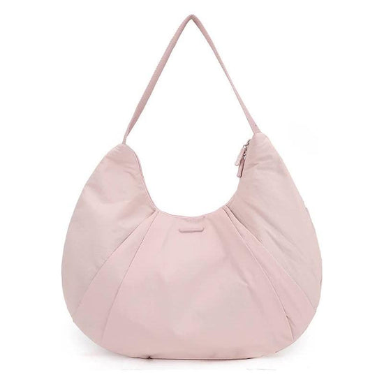 Pink Waterproof Nylon Lightweight Shoulder Bag - Stylish and Spacious for Daily Commute and Outdoor Activities
