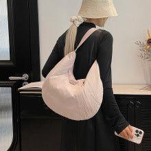 Green Waterproof Nylon Lightweight Shoulder Bag - Stylish and Spacious for Daily Commute and Outdoor Activities