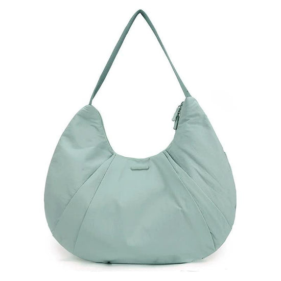 Light Green Waterproof Nylon Lightweight Shoulder Bag - Stylish and Spacious for Daily Commute and Outdoor Activities