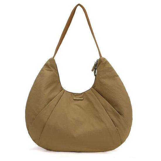 Earthy Yellow Waterproof Nylon Lightweight Shoulder Bag - Stylish and Spacious for Daily Commute and Outdoor Activities