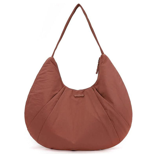 Raspberry Red Waterproof Nylon Lightweight Shoulder Bag - Stylish and Spacious for Daily Commute and Outdoor Activities