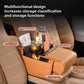GT-6 Embroidery Coffee ,Multifunctional Car Armrest Storage Box Cushion - Universal Fit with Cup Holder and Tissue Dispenser