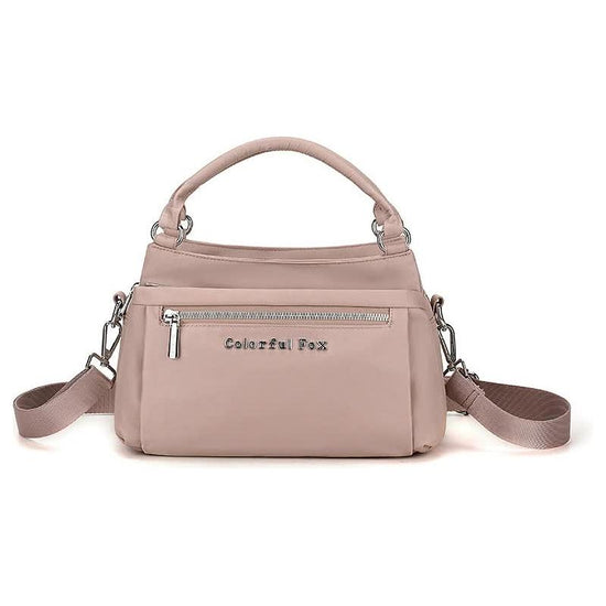 Pink Waterproof Nylon Crossbody Bag - Lightweight and Adjustable Strap Shoulder Bag for Women