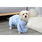 2PCS/S Size Blue Soft and Absorbent Dog Bathrobe Towel - Cozy Pet Drying Wrap for Small to Medium Dogs