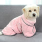 2PCS/M Size Pink Soft and Absorbent Dog Bathrobe Towel - Cozy Pet Drying Wrap for Small to Medium Dogs