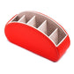Red Stylish Remote Control Storage Box - PU Leather Organizer with Compartments