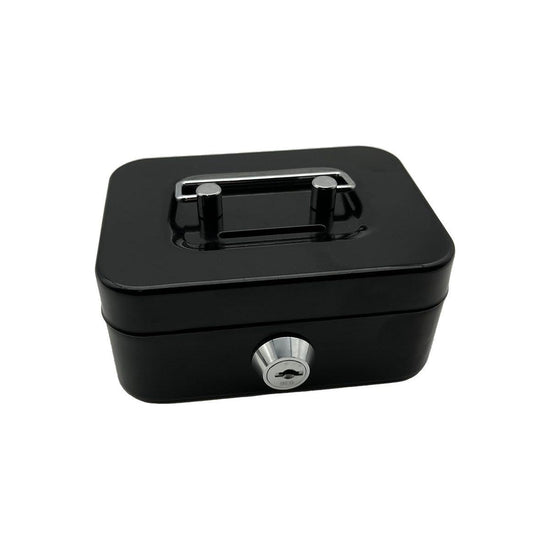 2PCS/Black Mini Lockable Cash Box with Handle - Secure Money Storage Box