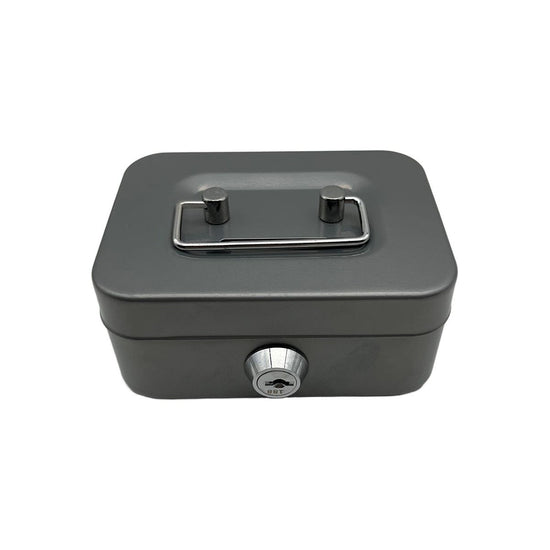 2PCS/Gray Mini Lockable Cash Box with Handle - Secure Money Storage Box