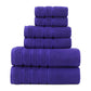 Purple Luxury Cotton Towel Set - 6-Piece Ultra-Soft Bath, Hand, and Washcloth Set