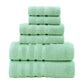 Green Luxury Cotton Towel Set - 6-Piece Ultra-Soft Bath, Hand, and Washcloth Set
