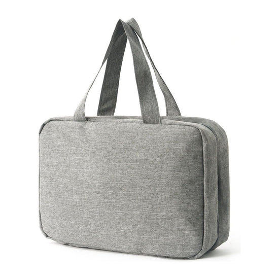 Gray Multipurpose Portable Travel Toiletry Bag - Waterproof Cosmetic Organizer with Zipper