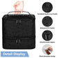 Black Large Capacity PVC Cosmetic Bag - Portable Nail Polish Storage Case with Dividers