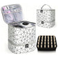 Sliver Large Capacity PVC Cosmetic Bag - Portable Nail Polish Storage Case with Dividers