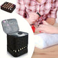 Blue Large Capacity PVC Cosmetic Bag - Portable Nail Polish Storage Case with Dividers