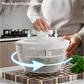 Transparent Black Manual Salad Spinner with Pressurized System - Efficient & Quick Vegetables Drying, Multiple Color Options