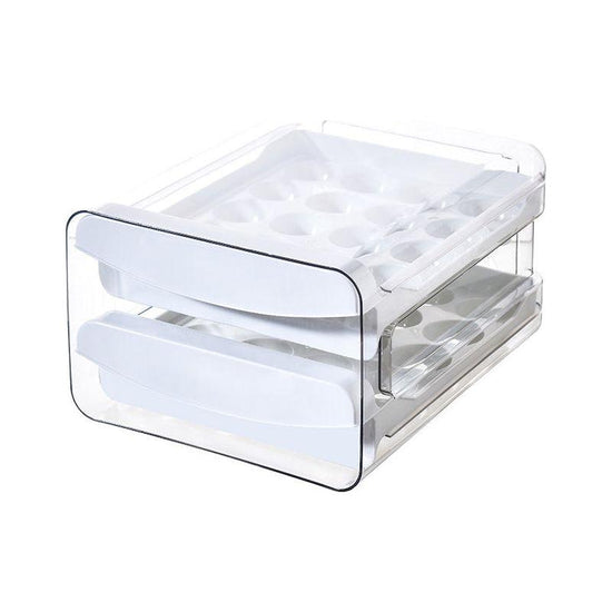 Clear Egg Storage Box with Two Layers - Space-Saving Design for 40 Eggs