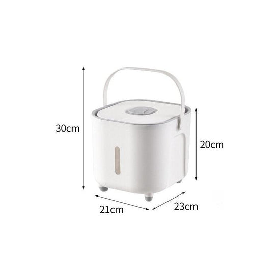 Large Capacity Rice Storage Container with Handle - Airtight, Press-to-Open Design for Convenient Rice Storage 21*23*20cm