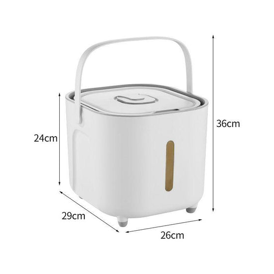 Large Capacity Rice Storage Container with Handle - Airtight, Press-to-Open Design for Convenient Rice Storage 26*29*24cm