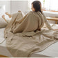 Cotton Waffle Blanket - Air Conditioning Blanket/Throw/Summer Quilt, 200*230cm,Gray