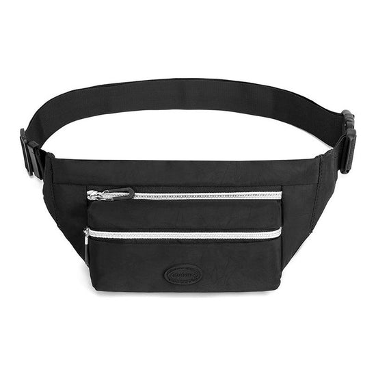 Black Casual Chest Bag - Water-Resistant Compact Waist Pack for Women with Adjustable Strap