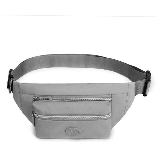 Grey Casual Chest Bag - Water-Resistant Compact Waist Pack for Women with Adjustable Strap