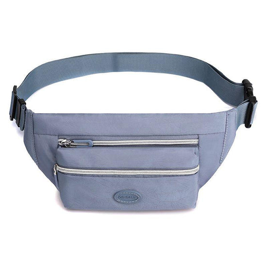 Light Blue Casual Chest Bag - Water-Resistant Compact Waist Pack for Women with Adjustable Strap