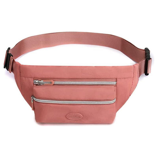 Pink Casual Chest Bag - Water-Resistant Compact Waist Pack for Women with Adjustable Strap