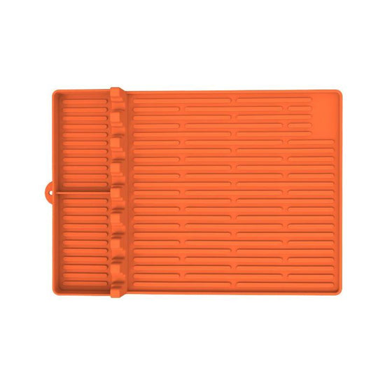 Orange Silicone BBQ Grilling Mat - Heat Resistant Side Rack Protector for Grills and Baking Trays