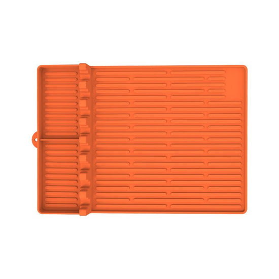 Orange Silicone BBQ Grilling Mat - Heat Resistant Side Rack Protector for Grills and Baking Trays