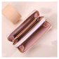 2 PCS Pink Elegant Floral Embossed Long Wallet with Double Zipper