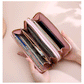 2 PCS Black Elegant Floral Embossed Long Wallet with Double Zipper