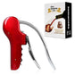 Red Ergonomic Lever-Action Corkscrew Wine Opener with Foil Cutter