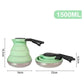 Green 304 Stainless Steel Collapsible Silicone Tea Kettle - Portable and Heat-Resistant Design