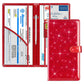 Red Sparkling Document Organizer Wallet - 24x12.8cm, Lightweight and Durable