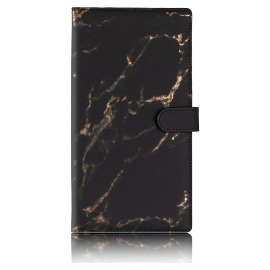 Black Marble Sparkling Document Organizer Wallet - 24x12.8cm, Lightweight and Durable