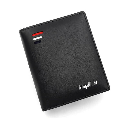 Black Men’s RFID Blocking Leather Wallet - Slim and Compact Design