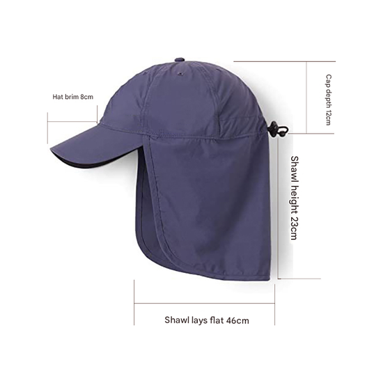 Khaki UV Protection Outdoor Sun Hat with Neck Flap – Lightweight and Breathable