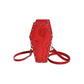 Red Gothic Red Coffin-Shaped Crossbody Bag with Embroidered Rose - Unique Fashion Statement