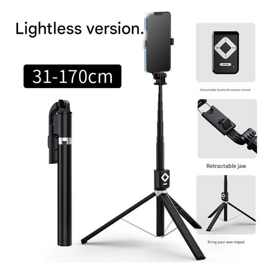 No Light 3-in-1 Bluetooth Selfie Stick with Tripod and Remote Control - Adjustable for Smartphones