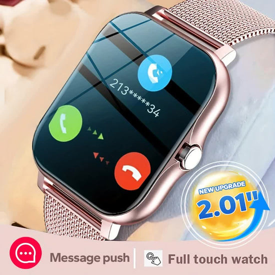 Gold Smart Fitness Watch with Large Display - 24 Sport Modes, Heart Rate Monitor & More