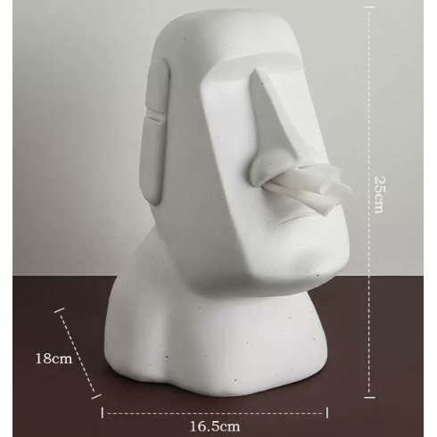 Green Creative Moai Tissue Holder - Fun and Unique Decorative Dispenser