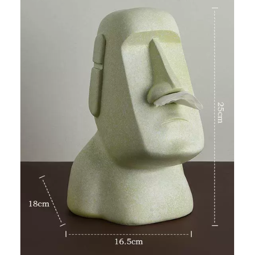 Light Green Creative Moai Tissue Holder - Fun and Unique Decorative Dispenser