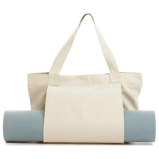 Khaki Yoga Mat Tote Bag - Multi-Purpose Gym Bag with Yoga Mat Holder