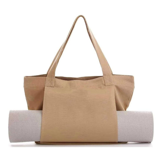 Apricot Yoga Mat Tote Bag - Multi-Purpose Gym Bag with Yoga Mat Holder