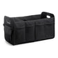 Black Foldable Car Trunk Organizer - Multi-Compartment Storage Box with Handles
