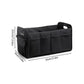 Black Foldable Car Trunk Organizer - Multi-Compartment Storage Box with Handles