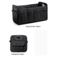 Beige Foldable Car Trunk Organizer - Multi-Compartment Storage Box with Handles